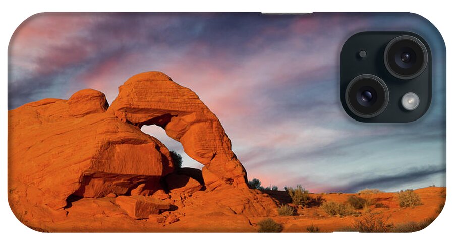 Arch iPhone Case featuring the photograph Arch at Valley of Fire State Park. by Rikk Flohr
