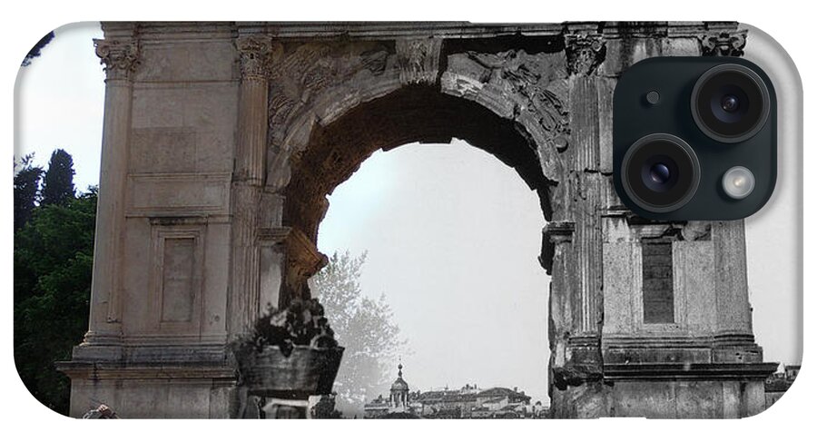 The Arch Of Titus iPhone Case featuring the photograph Arch of Titus, Old and New by Eric Nagy