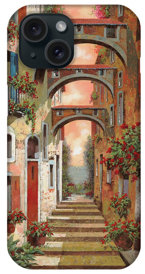 Arches iPhone Case featuring the painting Archetti In Rosso by Guido Borelli