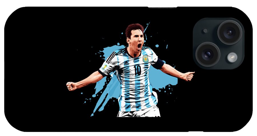 Argentina iPhone Case featuring the digital art Argentina football team GREGPANDU by Sonny Blaszczyk