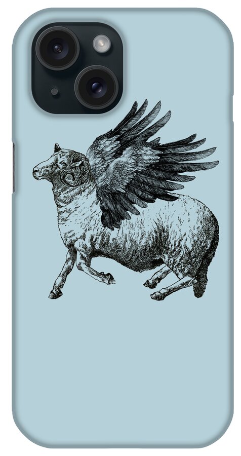 Sheep iPhone Case featuring the digital art Aries by Madame Memento