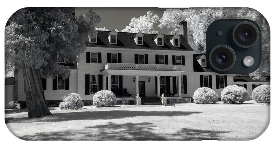 Architecture iPhone Case featuring the photograph Arriving to Sherwood Forest Plantation Infrared by Liza Eckardt