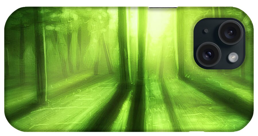 Green iPhone Case featuring the digital art Art - A Green Day by Matthias Zegveld