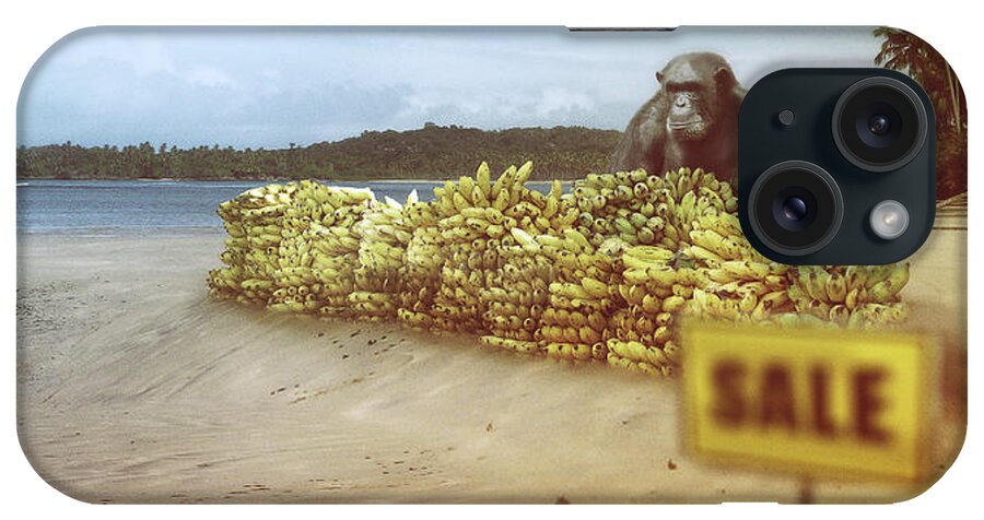Monkeys iPhone Case featuring the digital art Art - A Monkey's Business by Matthias Zegveld