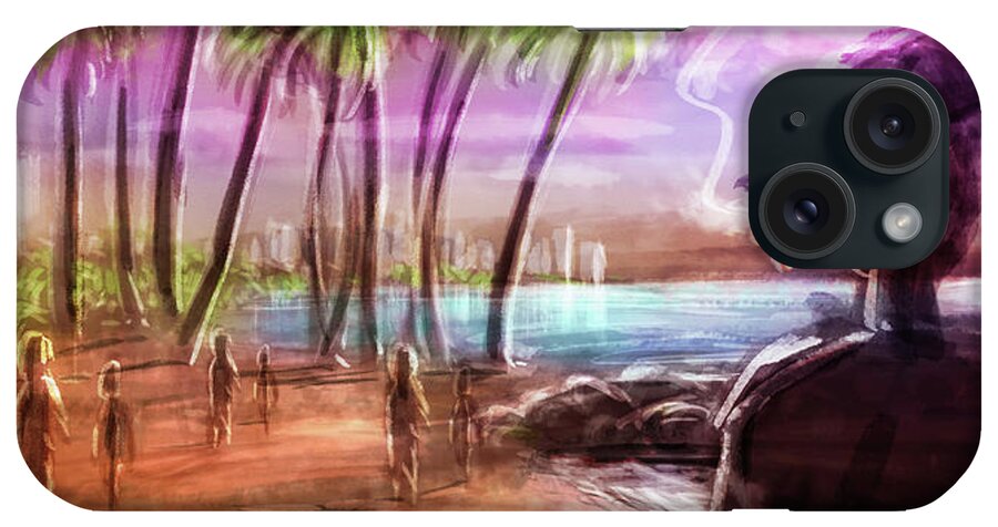 Honolulu iPhone Case featuring the digital art Art -- Honolulu Spies by Matthias Zegveld