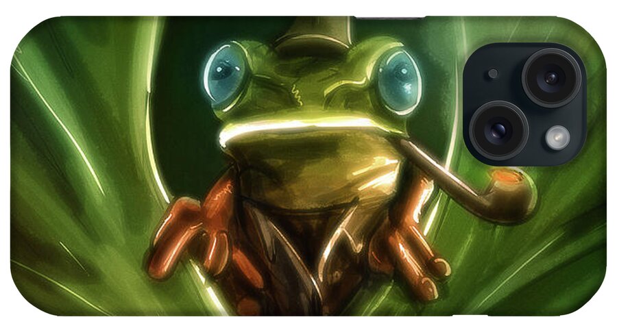 Frog iPhone Case featuring the digital art Art - Inspector Frog by Matthias Zegveld
