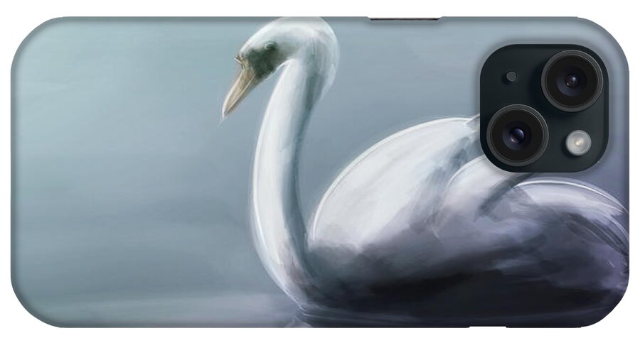 Swan iPhone Case featuring the digital art Art - The Swan by Matthias Zegveld