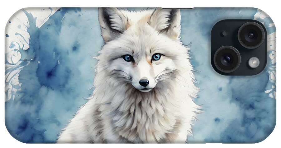 Artic Fox iPhone Case featuring the digital art ARTIC FOX 6 Art Print by DSE Graphics