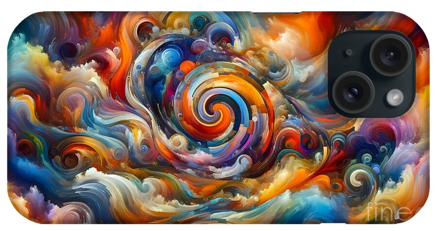 Abstract iPhone Case featuring the digital art Artistic Abstract Colors, A canvas of swirling abstract colors and shapes by Jeff Creation