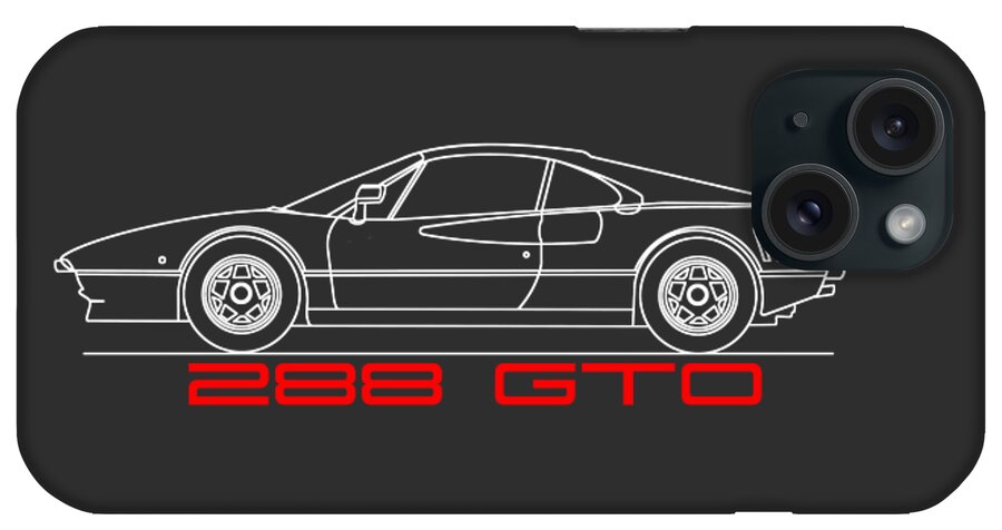 Ferrari iPhone Case featuring the photograph The GTO Blueprint in Black by Mark Rogan