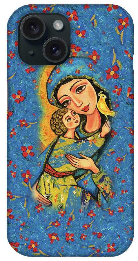 Mother And Child iPhone Case featuring the painting Mother Temple by Eva Campbell