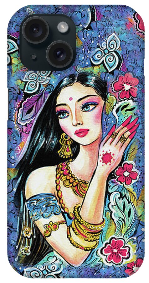 Beautiful Indian Woman iPhone Case featuring the painting Gita by Eva Campbell
