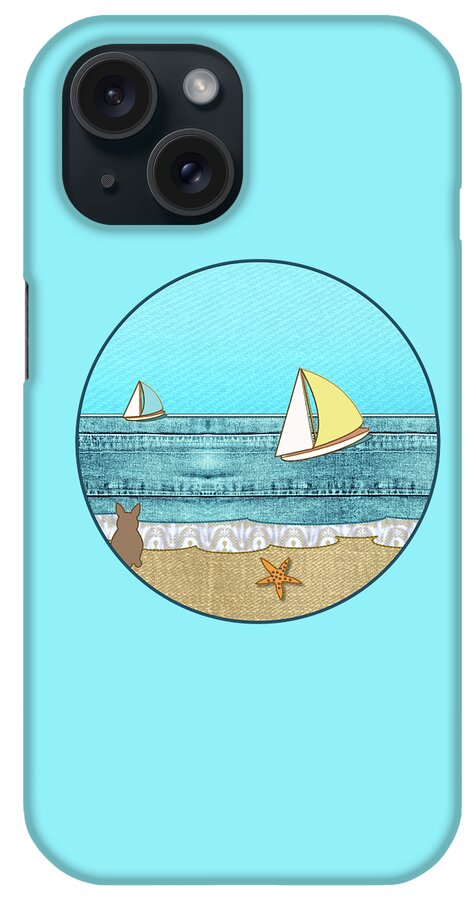 Fabric iPhone Case featuring the digital art Life's A Beach Scene in Fabric by Barefoot Bodeez Art