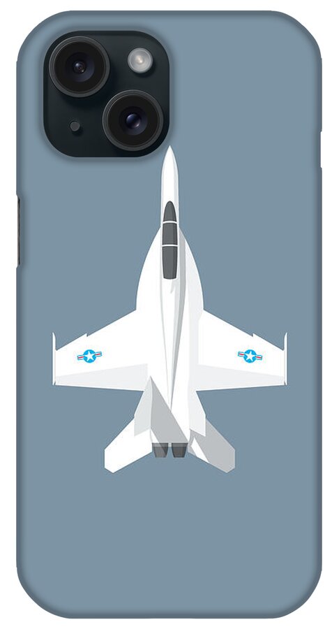 Jet iPhone Case featuring the digital art F-18 Super Hornet Jet Fighter Aircraft - Slate by Organic Synthesis