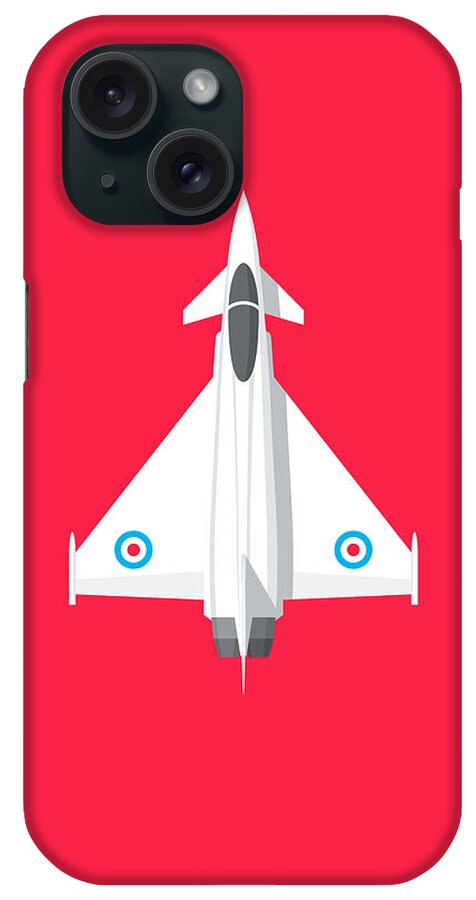 Eurofighter iPhone Case featuring the digital art Typhoon Jet Fighter Aircraft - Crimson by Organic Synthesis