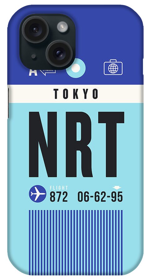 Airline iPhone Case featuring the digital art Luggage Tag A - NRT Tokyo Japan by Organic Synthesis