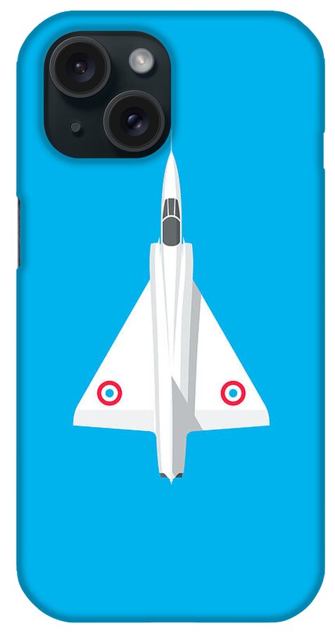 Aircraft iPhone Case featuring the digital art Mirage III Fighter Jet - Cyan by Organic Synthesis