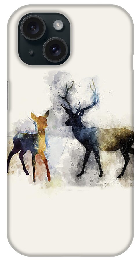 Harry Potter Patronus Stag And Doe Watercolor II Shower Curtain by Ink Well  - Pixels
