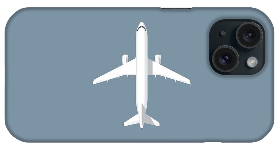 Airplane iPhone Case featuring the digital art A320 Passenger Jet Airliner - Slate by Organic Synthesis