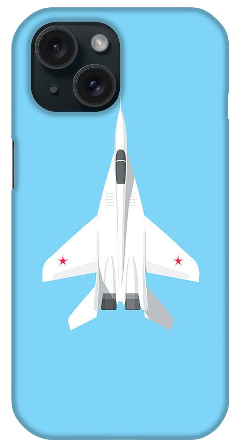 Jet iPhone Case featuring the digital art MiG-29 Fulcrum Jet Aircraft - Sky by Organic Synthesis