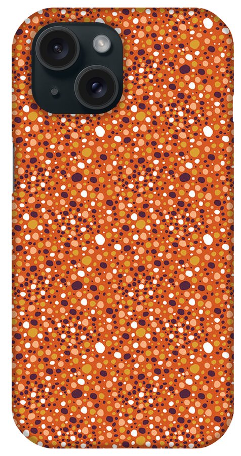 Pattern iPhone Case featuring the painting Orange Pebble Pattern - Art by Jen Montgomery by Jen Montgomery