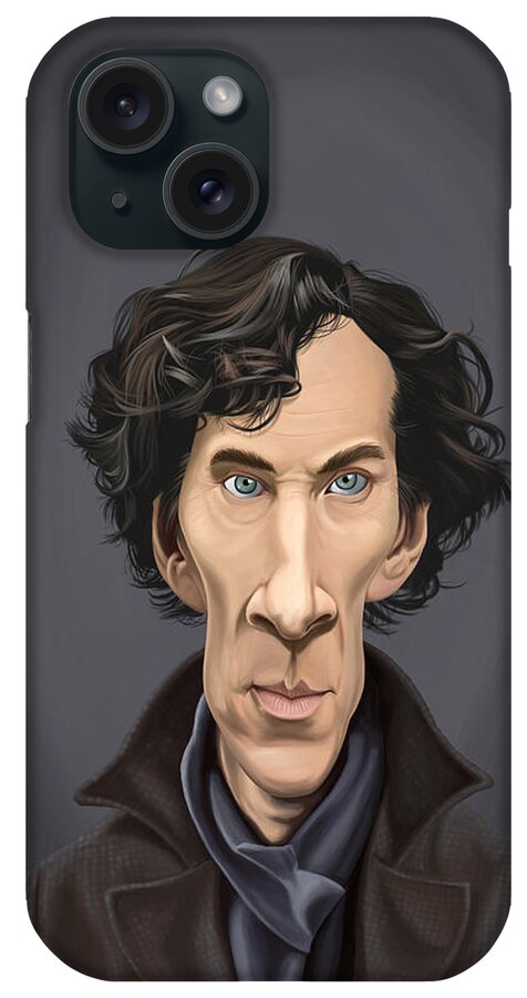 Caricature iPhone Case featuring the digital art Celebrity Sunday - Benedict Cumberbatch by Rob Snow