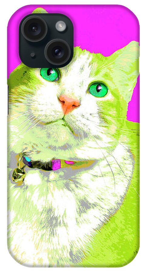 Cat iPhone Case featuring the photograph PopART Tabby Cat by Renee Spade Photography
