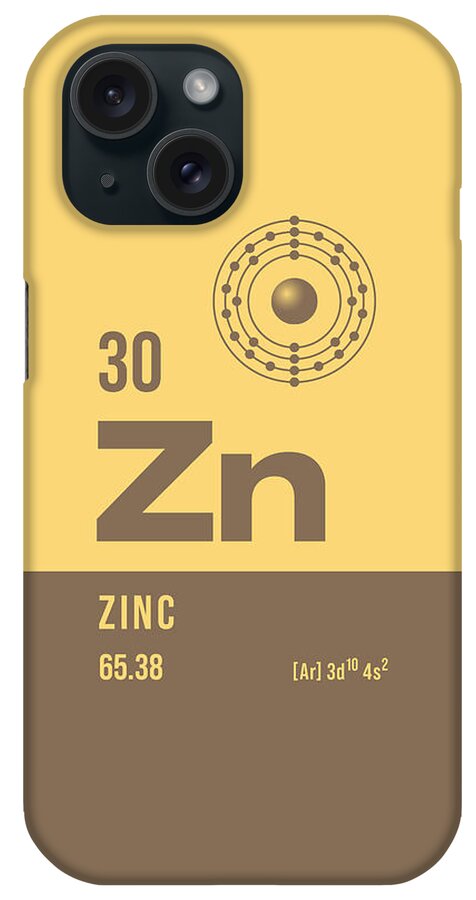 Periodic iPhone Case featuring the digital art Periodic Element A - 30 Zinc Zn by Organic Synthesis