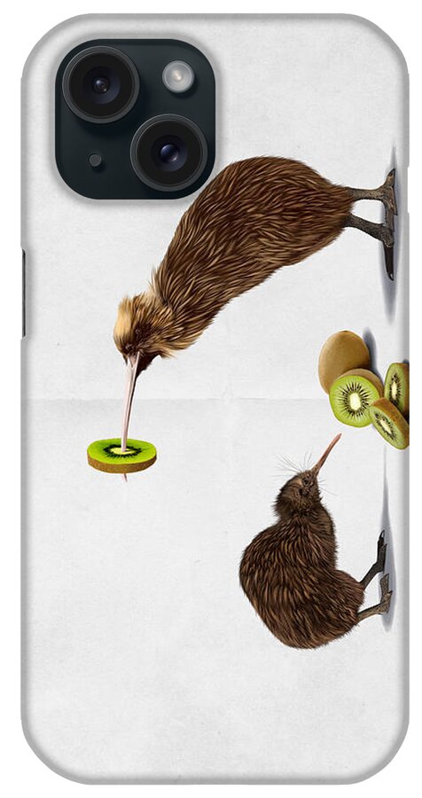 Illustration iPhone Case featuring the digital art Kiwi Wordless by Rob Snow