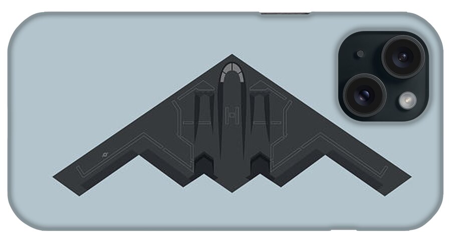 Aviation iPhone Case featuring the digital art B2 Stealth Bomber Jet Aircraft - Cloud by Organic Synthesis