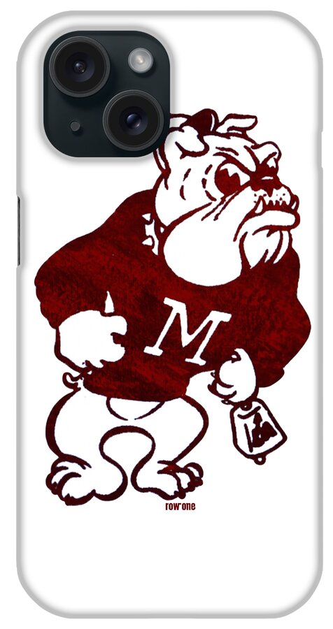 Mississippi iPhone Case featuring the mixed media 1973 Mississippi State Bulldog by Row One Brand