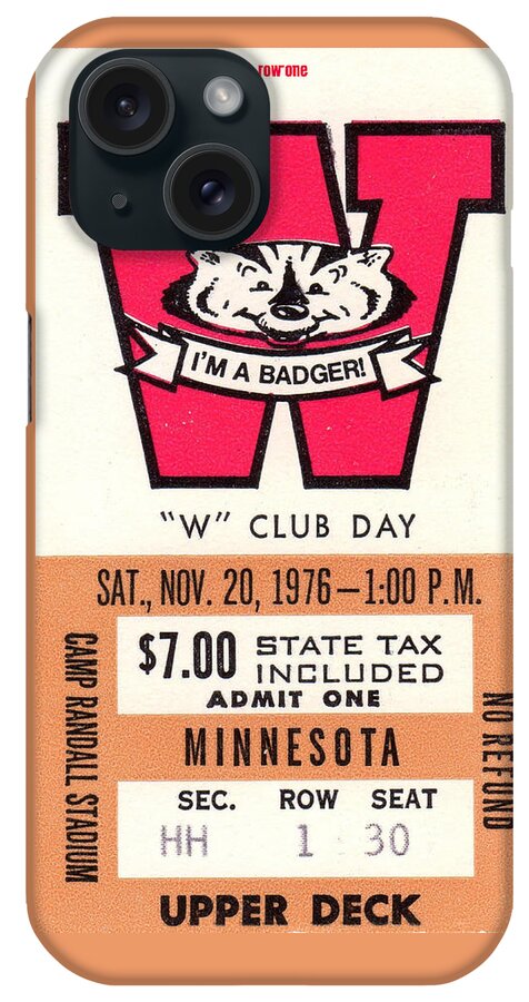 Wisconsin iPhone Case featuring the mixed media 1976 Minnesota vs. Wisconsin by Row One Brand