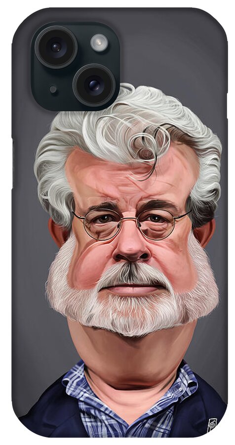 Illustration iPhone Case featuring the digital art Celebrity Sunday - George Lucas by Rob Snow