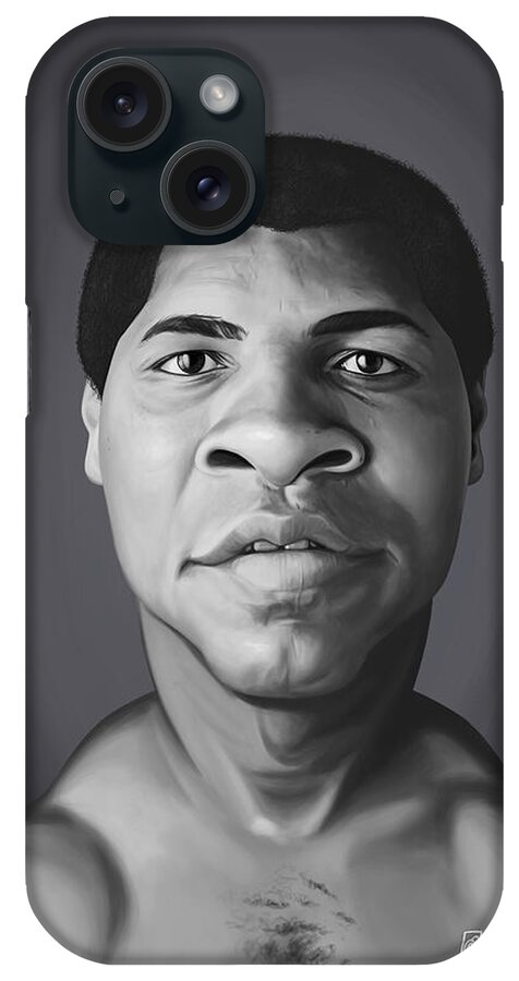 Illustration iPhone Case featuring the digital art Celebrity Sunday - Muhammad Ali by Rob Snow