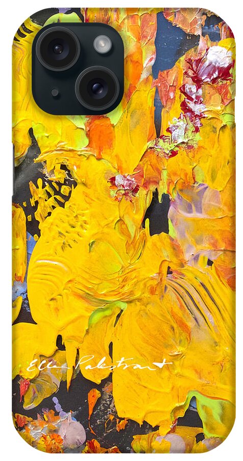 Ellen Palestrant iPhone Case featuring the painting Marigold Explosion by Ellen Palestrant