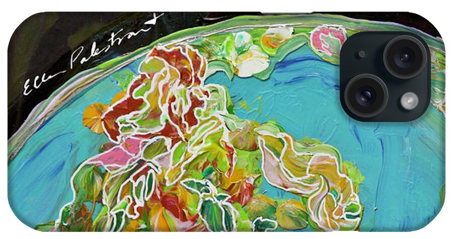 Wall Art iPhone Case featuring the painting Planetary Variegations by Ellen Palestrant