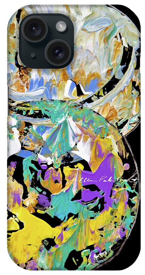 Wall Art iPhone Case featuring the painting Interplanetary Dance - Vertical by Ellen Palestrant