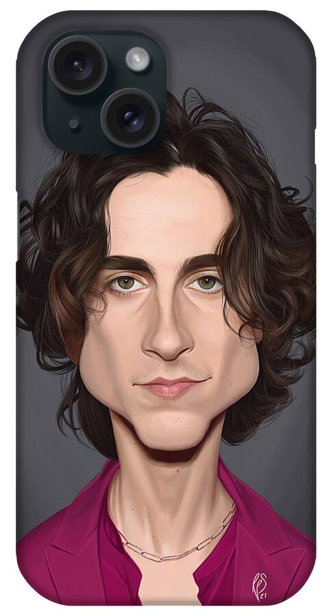 Illustration iPhone Case featuring the digital art Celebrity Sunday - Timothee Chalamet by Rob Snow