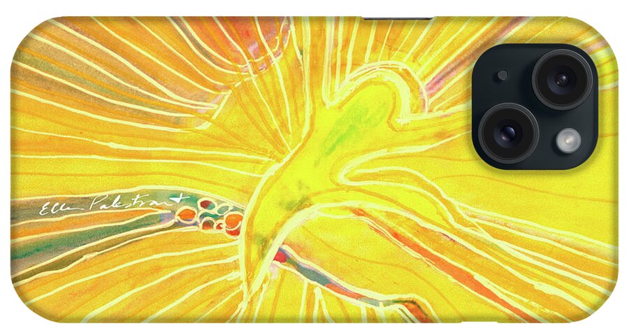 Wall Art iPhone Case featuring the painting Dancing in a Yellow Sky by Ellen Palestrant