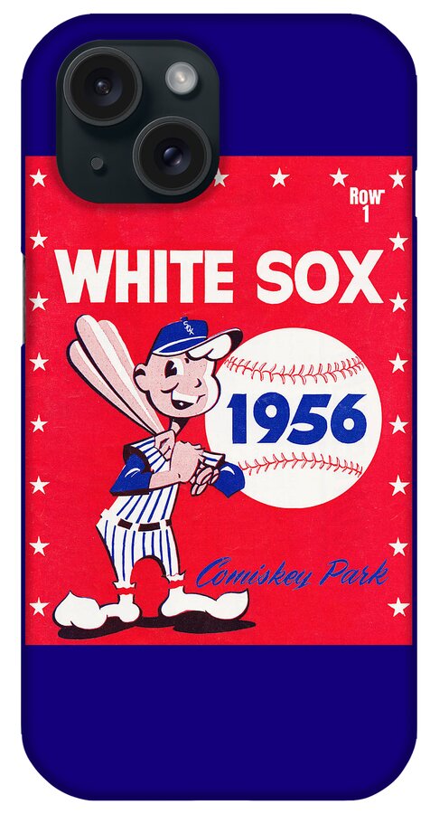 1956 iPhone Case featuring the mixed media 1956 Chicago White Sox Poster by Row One Brand