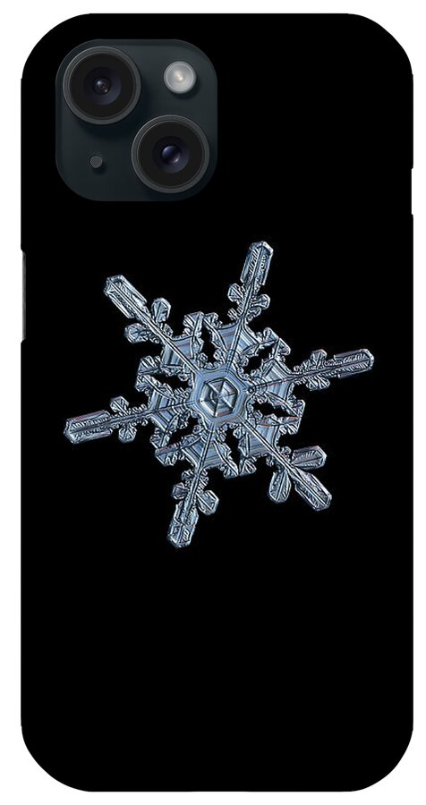 Snowflake iPhone Case featuring the photograph Real snowflake 2021-01-14_4416-25b by Alexey Kljatov