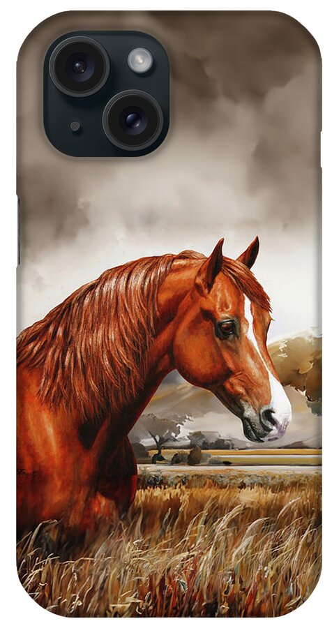 Horse iPhone Case featuring the painting Morgan Horse - Flame by Crista Forest