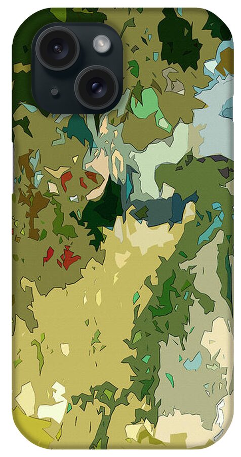 Abstract iPhone Case featuring the mixed media Arugula Salad Abstract Triptych #2 by Ginette Callaway