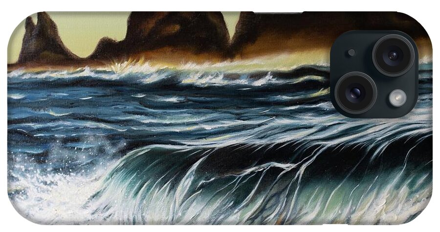 God Of The Sea iPhone Case featuring the painting Aruna by Neslihan Ergul Colley