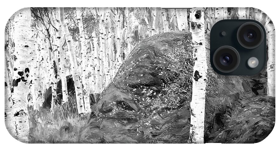 Aspens iPhone Case featuring the photograph Aspen Stand Boulder Utah BW X100 by Rich Franco