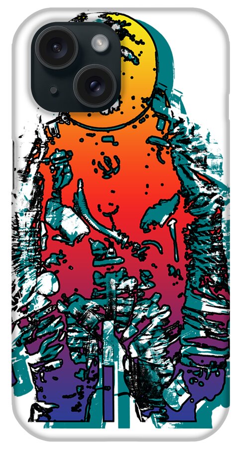 Glitch iPhone Case featuring the digital art Asteroid Sunset by Christopher Lotito