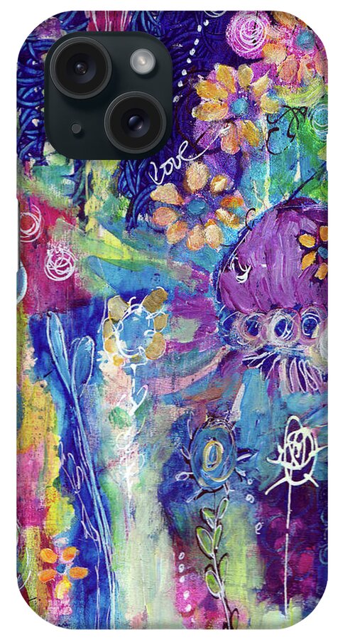 Abstract iPhone Case featuring the painting At Last by Winona's Sunshyne