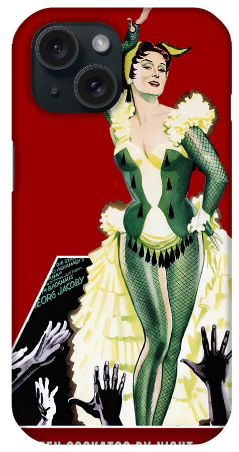 Green iPhone Case featuring the mixed media ''At the Green Cockatoo By Night'', 1957, 3d movie poster by Movie World Posters