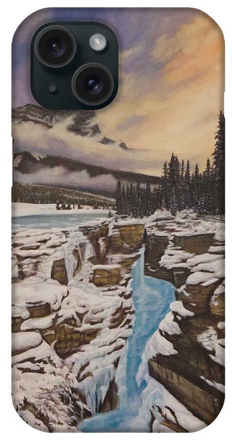 Athabasca Falls iPhone Case featuring the painting Athabasca Falls by Tammy Taylor