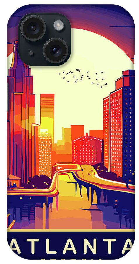 Atlanta iPhone Case featuring the digital art Atlanta, Georgia by Long Shot